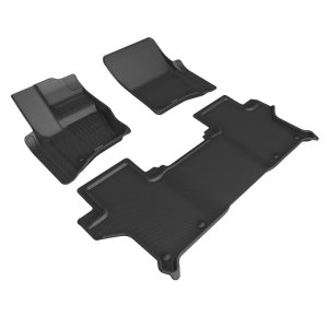 Land Rover Defender Floor Mats - Front + Rear - 3D MAXpider - KAGU Series - Black - `20-`24